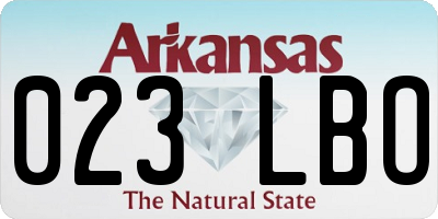 AR license plate 023LBO