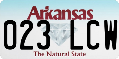 AR license plate 023LCW