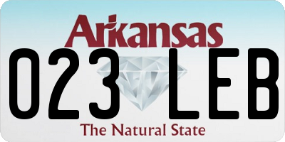 AR license plate 023LEB