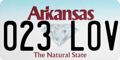 AR license plate 023LOV