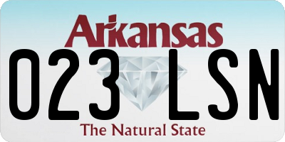 AR license plate 023LSN