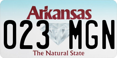 AR license plate 023MGN