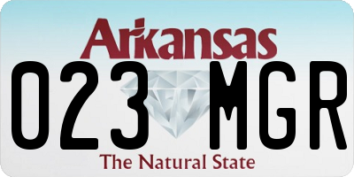 AR license plate 023MGR