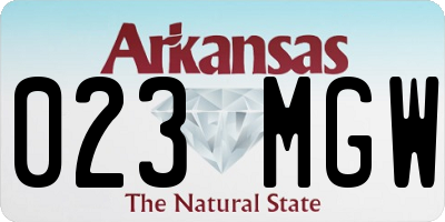 AR license plate 023MGW