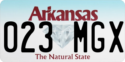AR license plate 023MGX