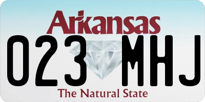 AR license plate 023MHJ