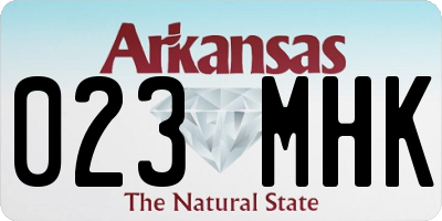 AR license plate 023MHK