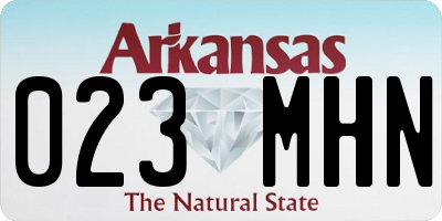 AR license plate 023MHN