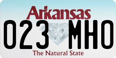 AR license plate 023MHO