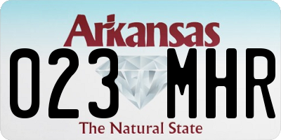 AR license plate 023MHR