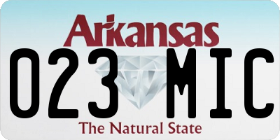 AR license plate 023MIC