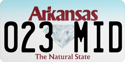 AR license plate 023MID