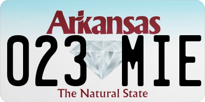 AR license plate 023MIE