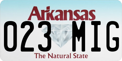 AR license plate 023MIG