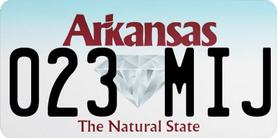 AR license plate 023MIJ