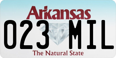 AR license plate 023MIL