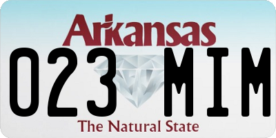 AR license plate 023MIM