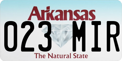 AR license plate 023MIR
