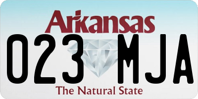AR license plate 023MJA
