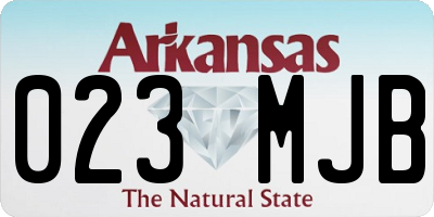 AR license plate 023MJB