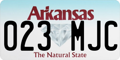 AR license plate 023MJC