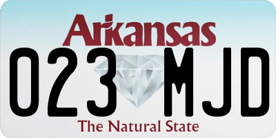 AR license plate 023MJD