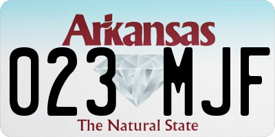 AR license plate 023MJF