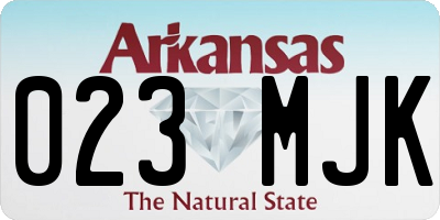 AR license plate 023MJK