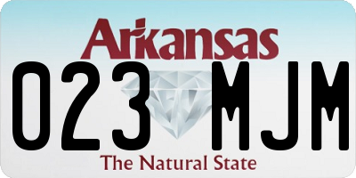 AR license plate 023MJM