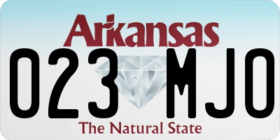 AR license plate 023MJO