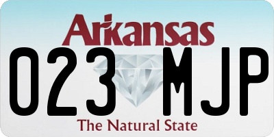 AR license plate 023MJP
