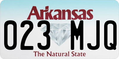 AR license plate 023MJQ