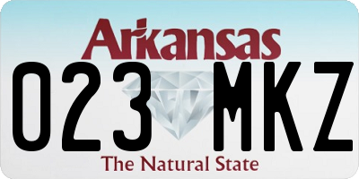 AR license plate 023MKZ
