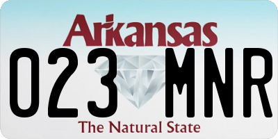 AR license plate 023MNR