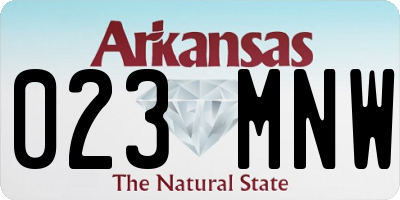 AR license plate 023MNW