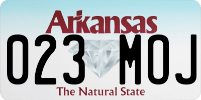 AR license plate 023MOJ