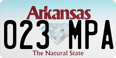 AR license plate 023MPA