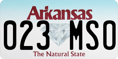 AR license plate 023MSO