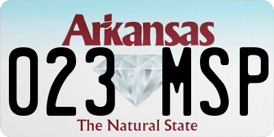 AR license plate 023MSP