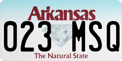 AR license plate 023MSQ