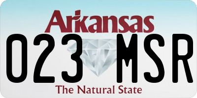 AR license plate 023MSR