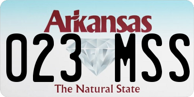 AR license plate 023MSS