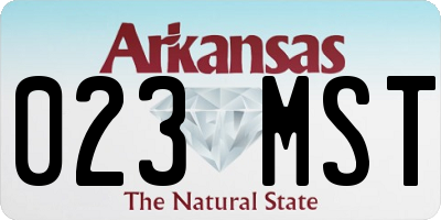 AR license plate 023MST