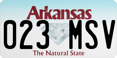 AR license plate 023MSV