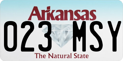 AR license plate 023MSY
