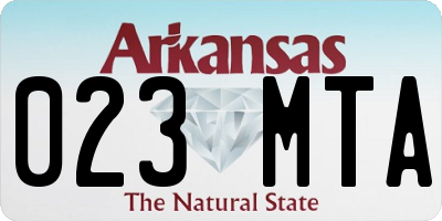 AR license plate 023MTA