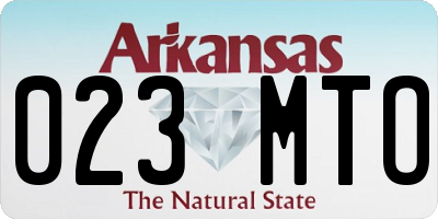 AR license plate 023MTO
