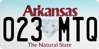 AR license plate 023MTQ