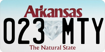 AR license plate 023MTY