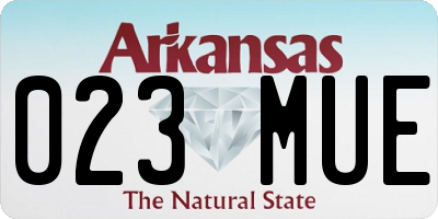 AR license plate 023MUE